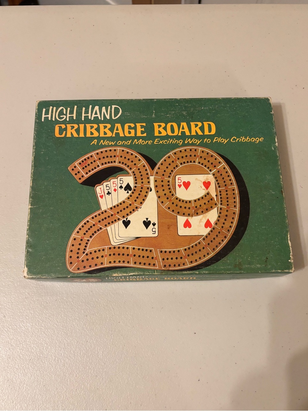 Vintage Pacific Games Cribbage Board - instructions, cards and pegs included